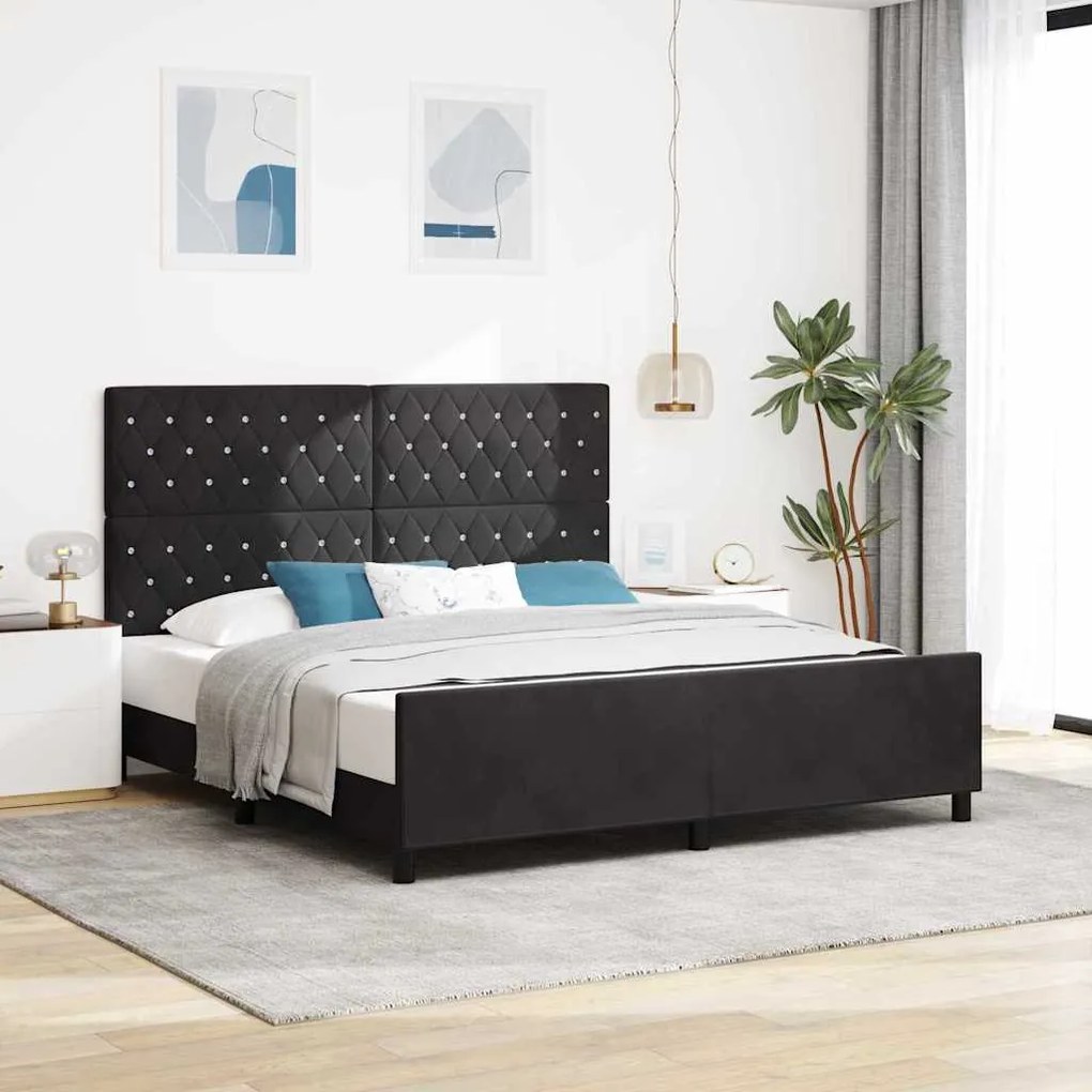 Cama vidaXL Preta 180x200 cm Veludo
