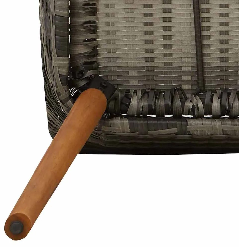 Conjunto de Jantar de Jardim 9 Peças Cinza em Rattan Sintético