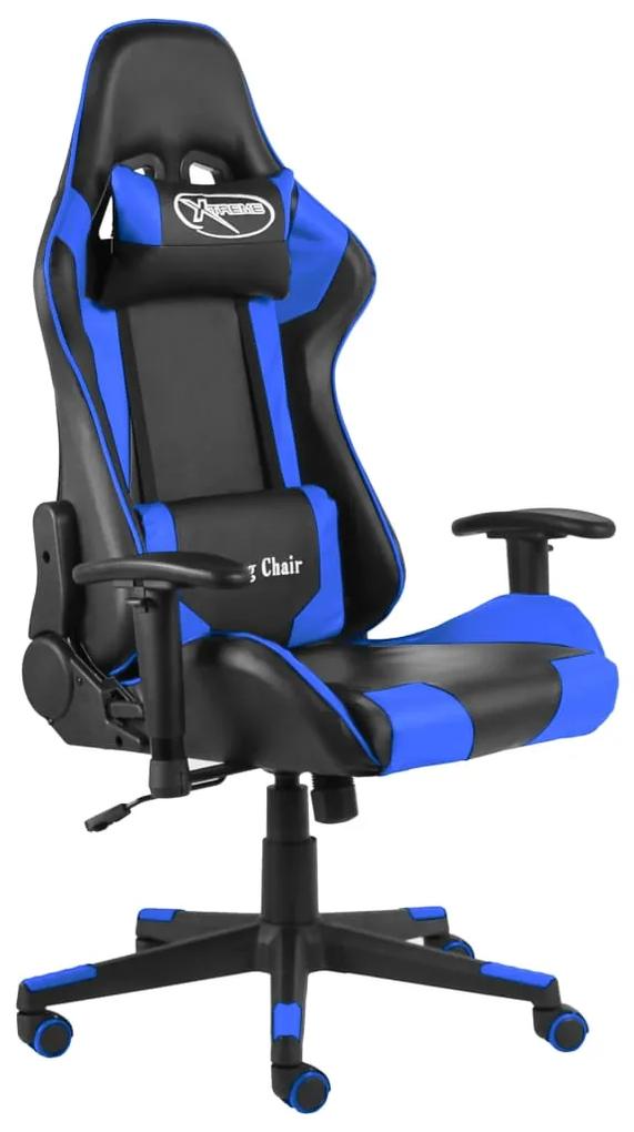 20490 vidaXL Cadeira de gaming giratória PVC azul