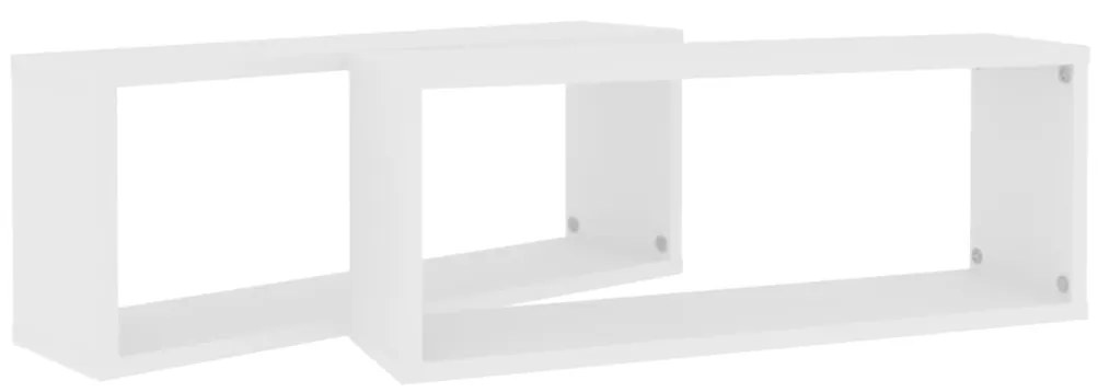 Prateleiras parede forma de cubo 2pcs contr. 60x15x23 cm branco