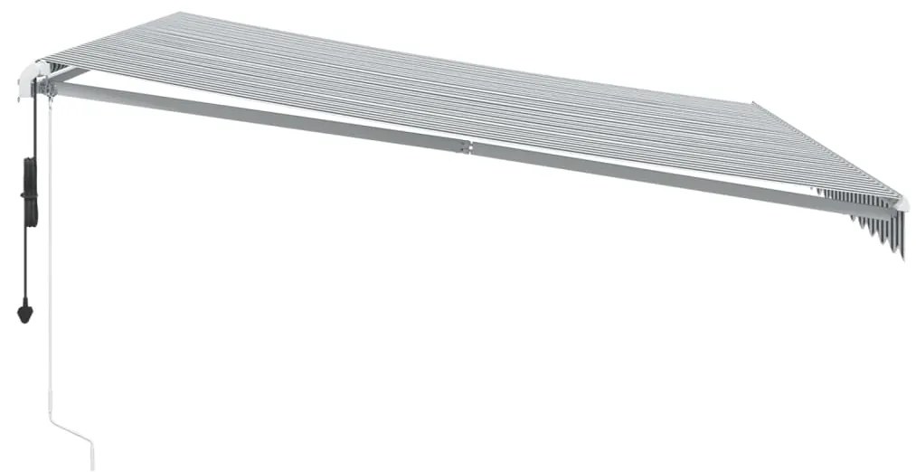 Toldo retrátil automático com LED 450x350 cm antracite/branco