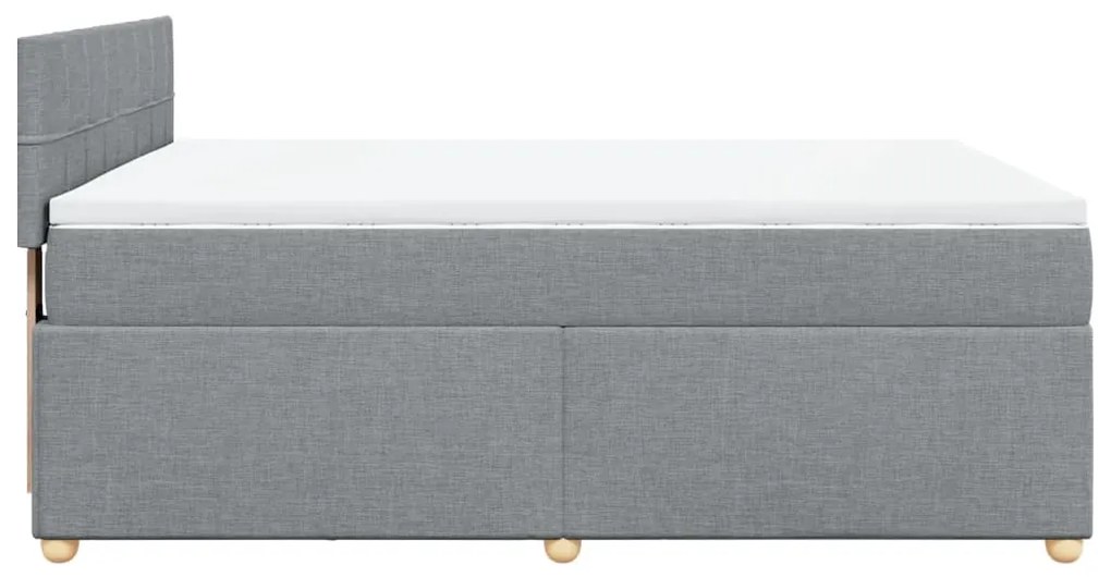 Cama com molas/colchão 140x190 cm tecido cinzento-claro