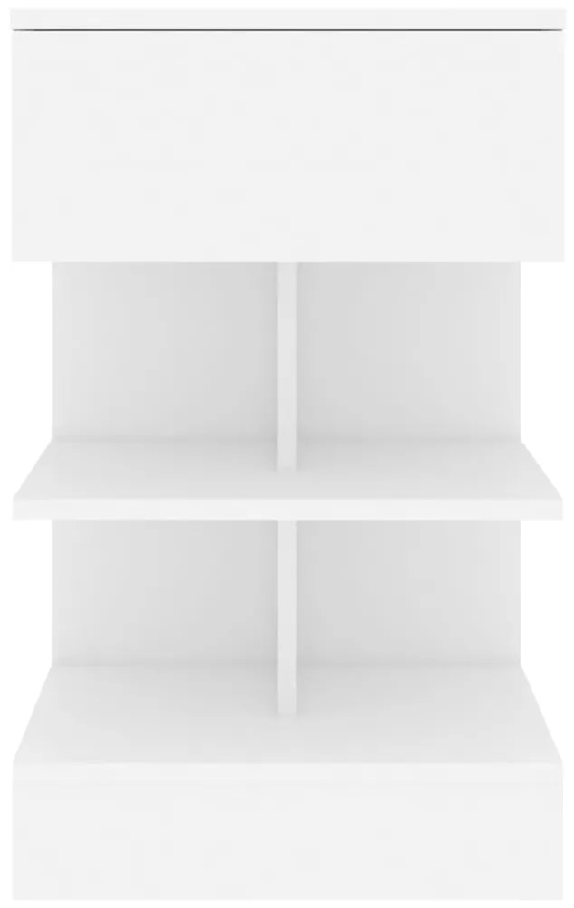 Mesa de cabeceira 40x35x65 cm contraplacado branco