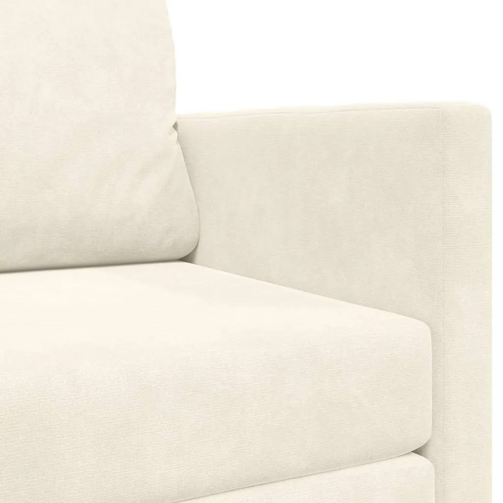 Sofá-Cama de Chão 2 em 1 Creme 124x204x61 cm Veludo