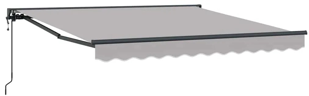 Toldo Retrátil Manual Cinzento-claro 300x250 cm Tecido