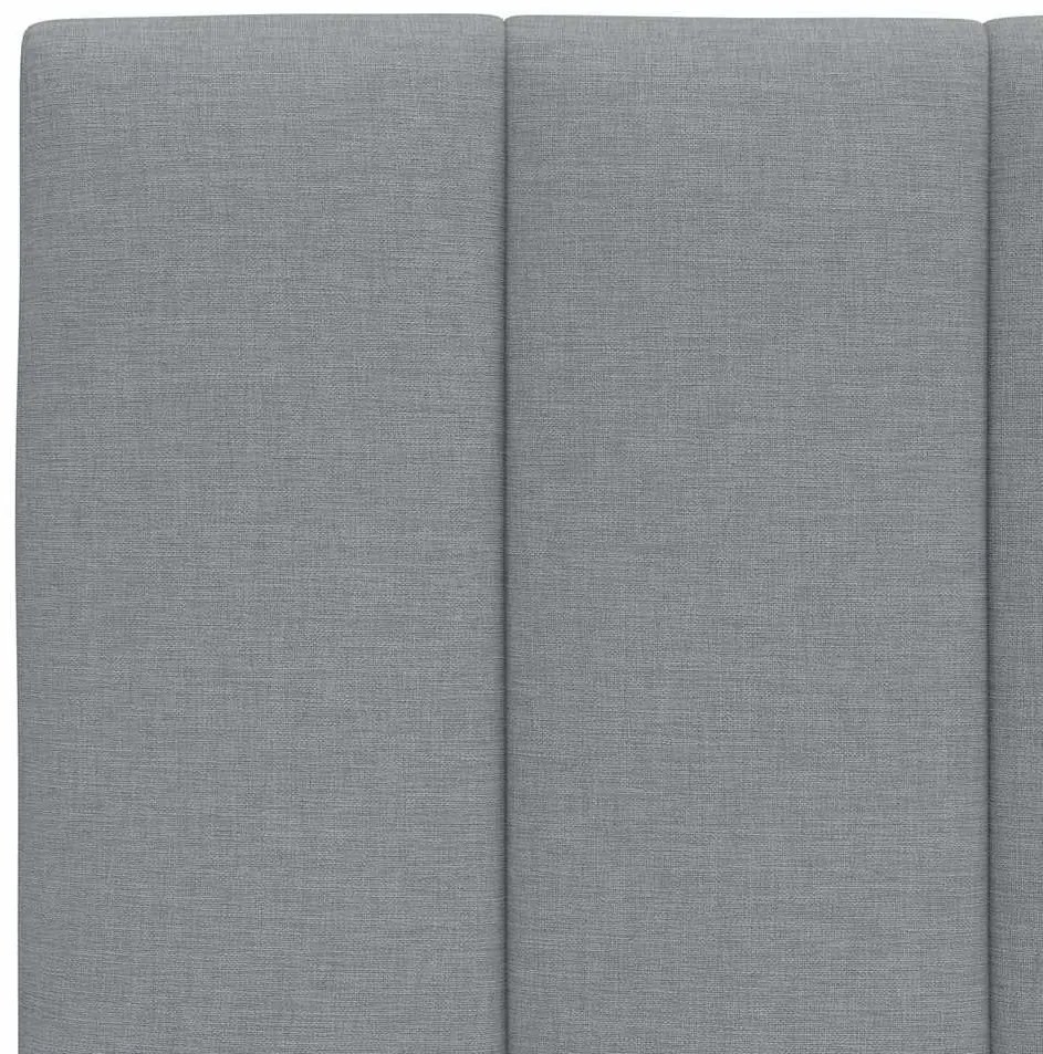 Estrutura de cama sem colchão 100x200 cm tecido cinzento-claro