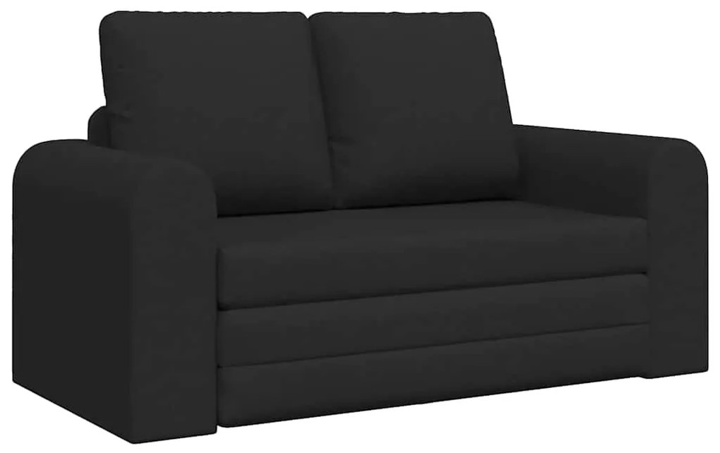 Sofá-Cama de Chão 2 em 1 Preto 148x71x83 cm Tecido