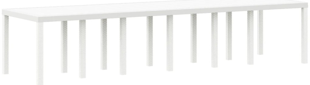 Conjunto de Jantar para Jardim de 13 Peças com Almofadas Rattan Branco