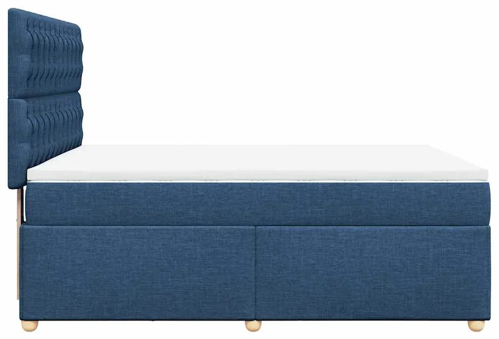 Cama com molas/colchão 140x190 cm tecido azul