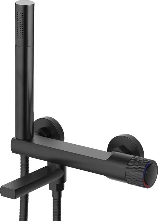 Mexen Diamond misturadora de banheira com conjunto de chuveiro, preto - 71530-70