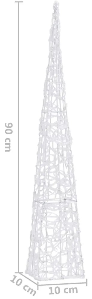 Cone de iluminação decorativo c/ LEDs azuis acrílico 90 cm