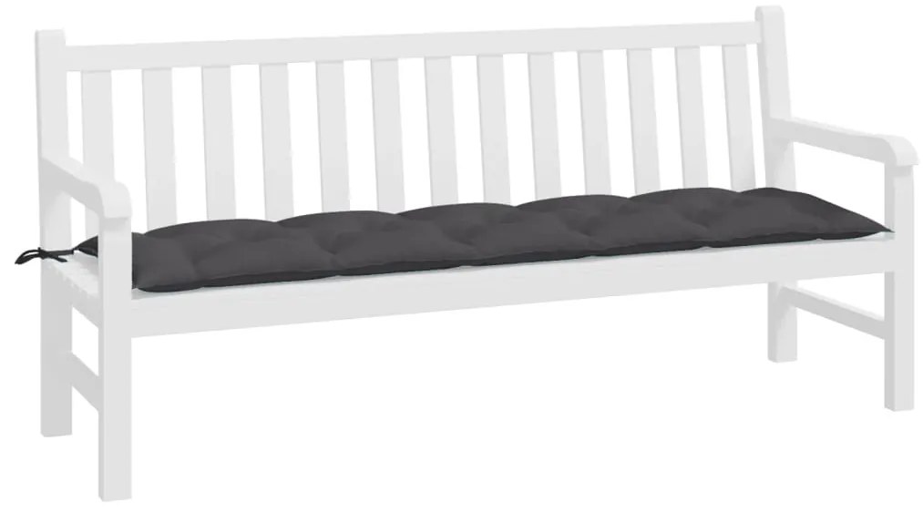 Almofadão p/ banco de jardim 180x50x7cm tecido oxford antracite