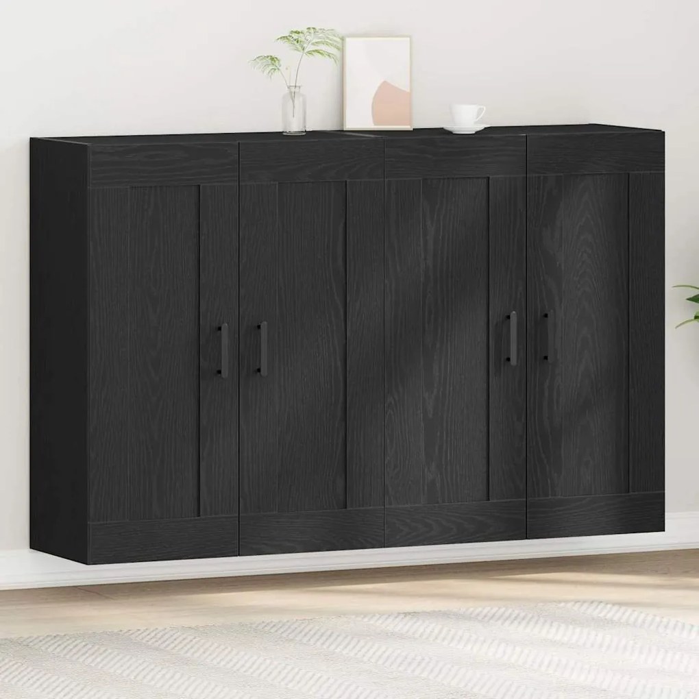 vidaXL Estante de Parede 2 pcs Carvalho preto 160 x 34 x 90 cm