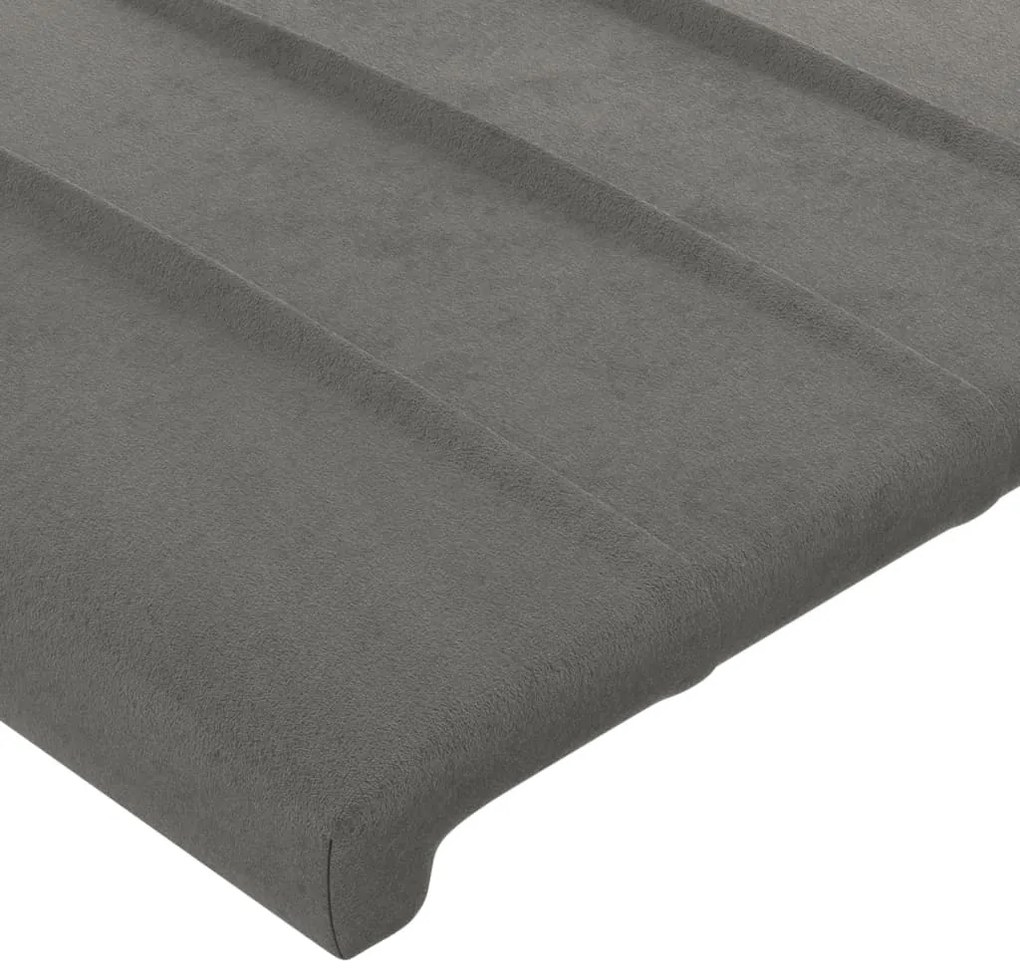 Cabeceira de cama c/luzes LED veludo 160x5x78/88 cm cinza-claro