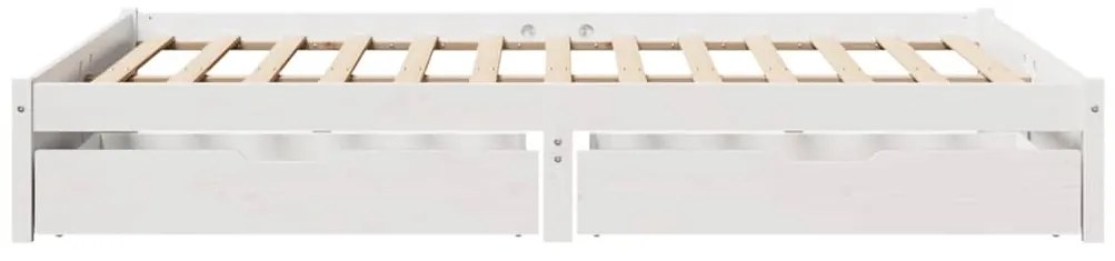 Cama sem colchão 135x190 cm madeira de pinho maciça branco