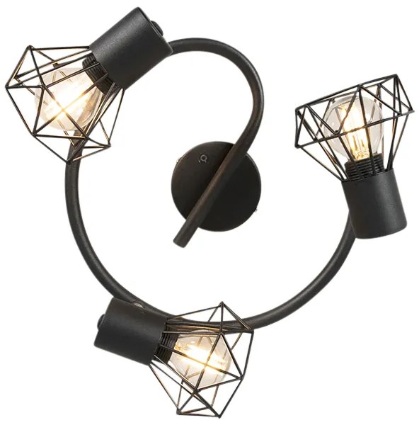 LED Spot inteligente preto rotativo e inclinável incl. 3 Wifi P45 - Mosh Moderno
