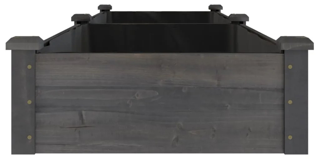 Canteiro elevado c/ forro 240x60x25 cm abeto maciço cinzento