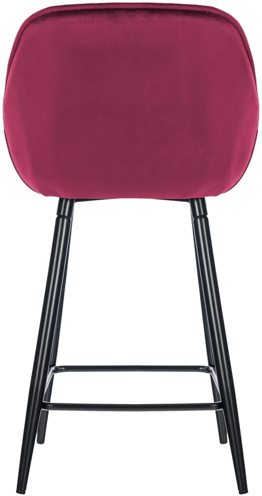 Banco de bar Gibson em veludo e com estrutura preta 54 x 103 x 57,5 cm Roxo