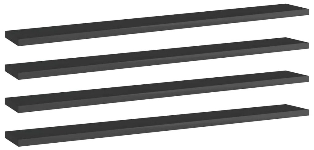vidaXL Prateleiras para estante 4 pcs 80x10x1,5cm contraplacado preto