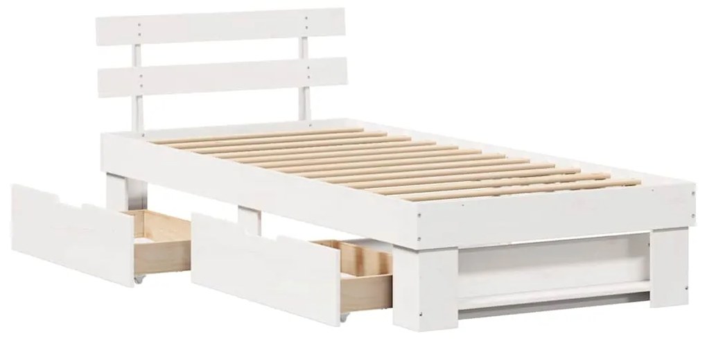 Estrutura da Cama Branco 90 x 200 cm Madeira de Pinheiro Sólido