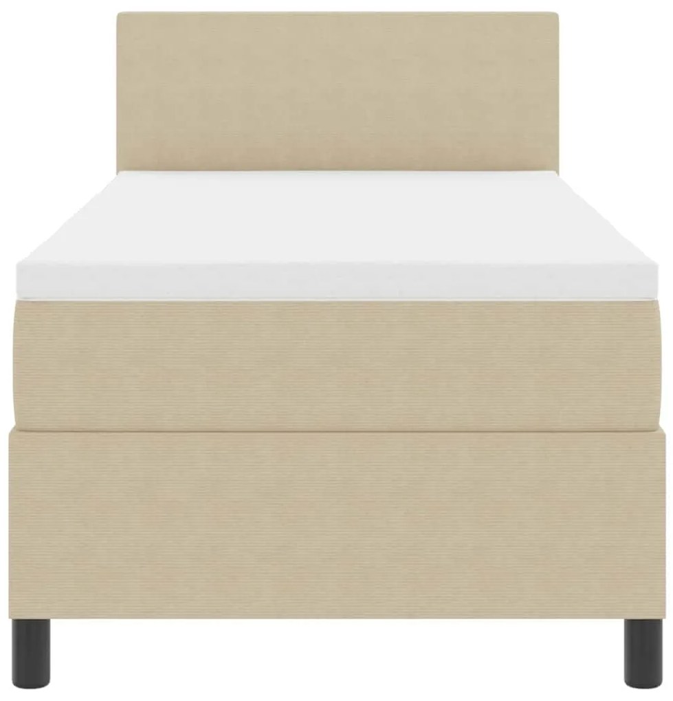 Cama Box Spring com Colchão Verde Claro Cinza 90x200 cm Tecido de Velu