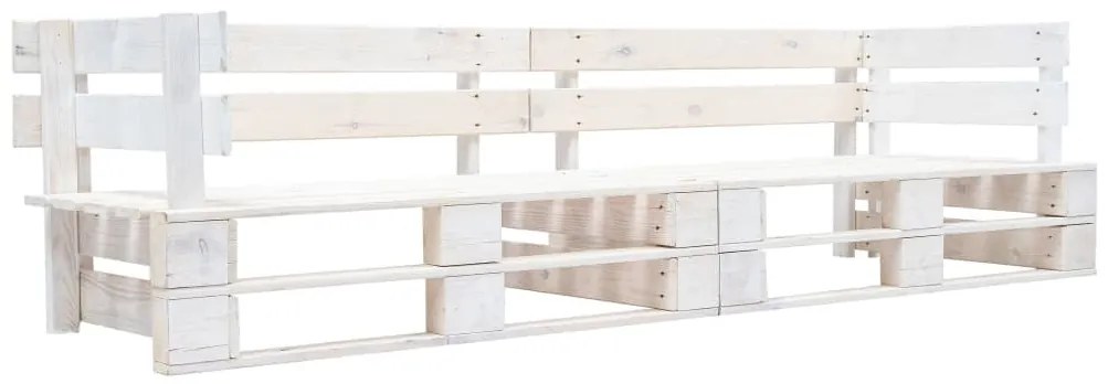 Sofá de paletes para jardim com 2 lugares madeira branco