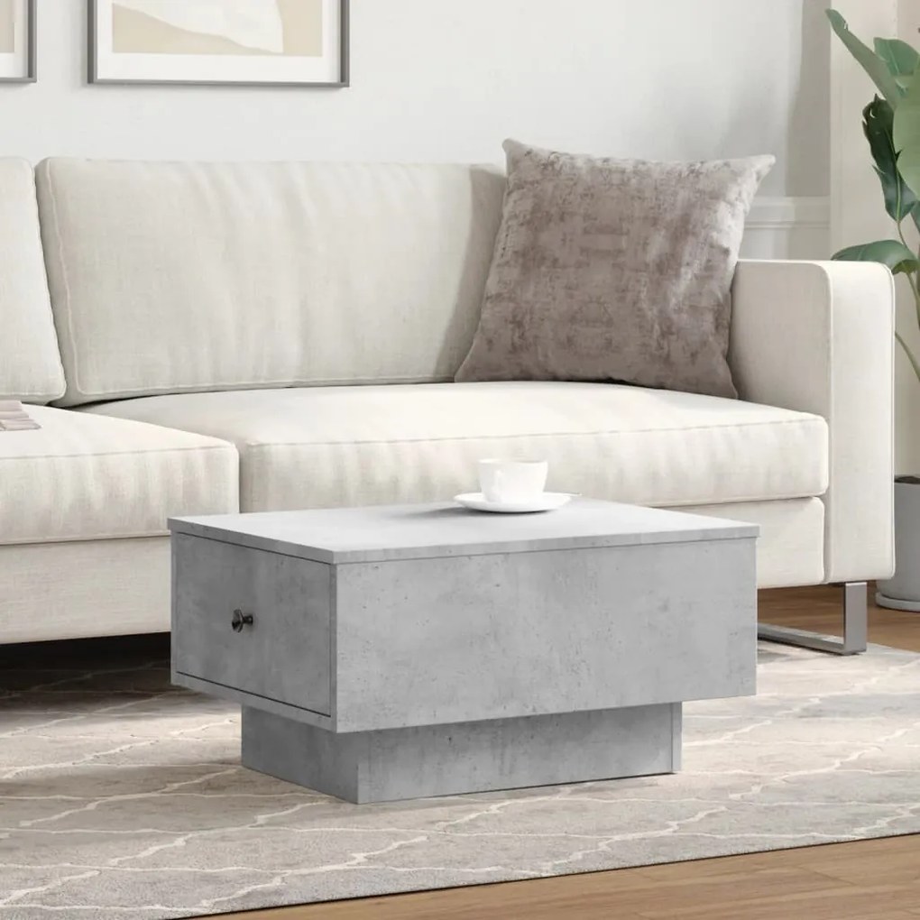 Mesa de centro 60x45x31 cm derivados de madeira cinza cimento