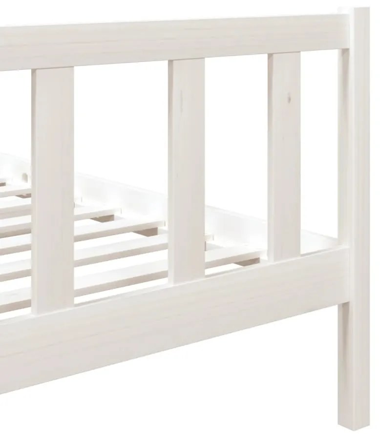 Estrutura cama pequena solteiro 75x190 cm madeira maciça branco