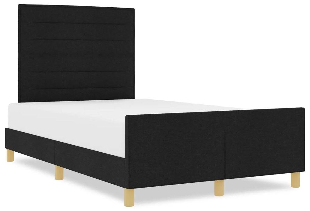 Estrutura de Cama de Tecido Preto vidaXL 140x200 cm