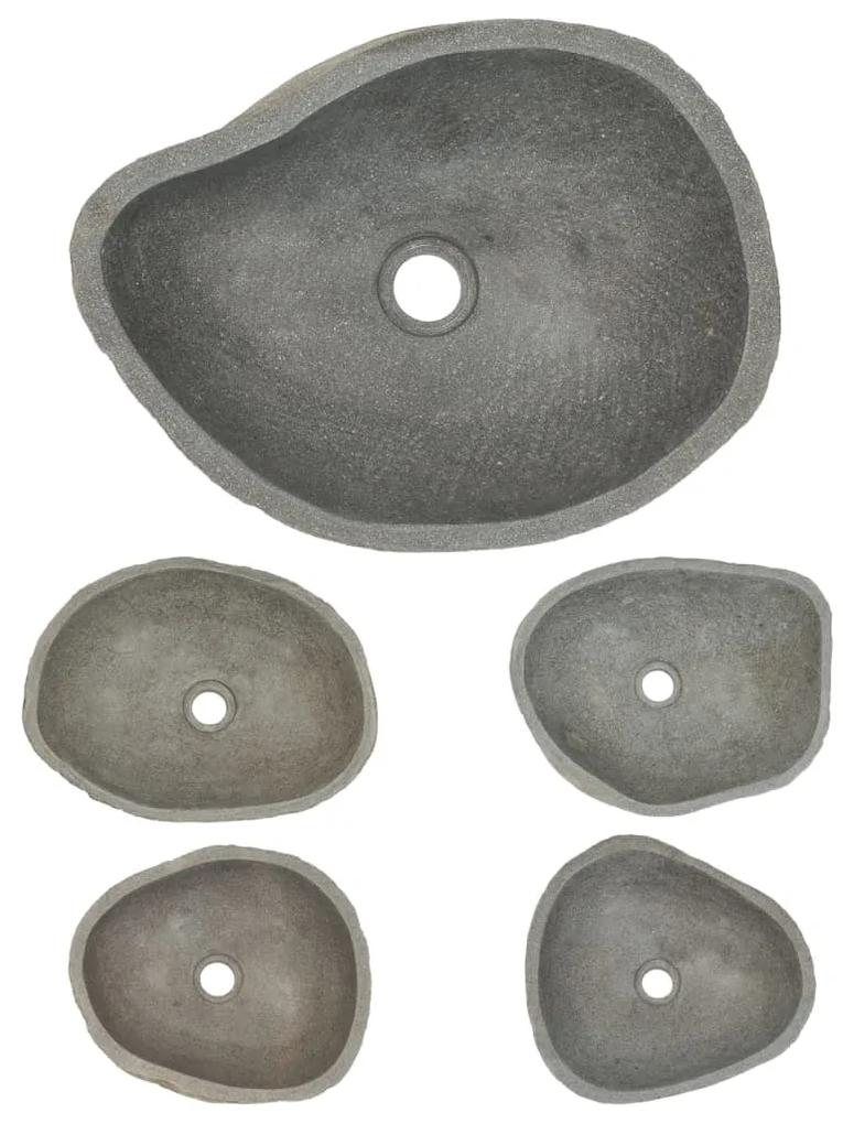 Lavatório Oval Nature em Pedra do Rio - 37-46 cm - Design Rústico
