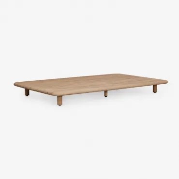 Mesa De Centro Retangular Para Jardim 160x95 Cm Em Acácia Portet Marrom Acácia Claro - Sklum