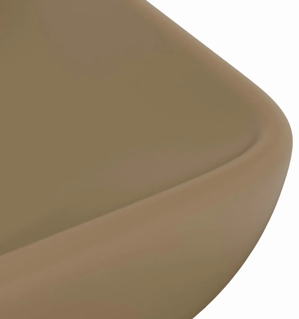 Lavatório luxuoso retangular 71x38 cm cerâmica creme mate