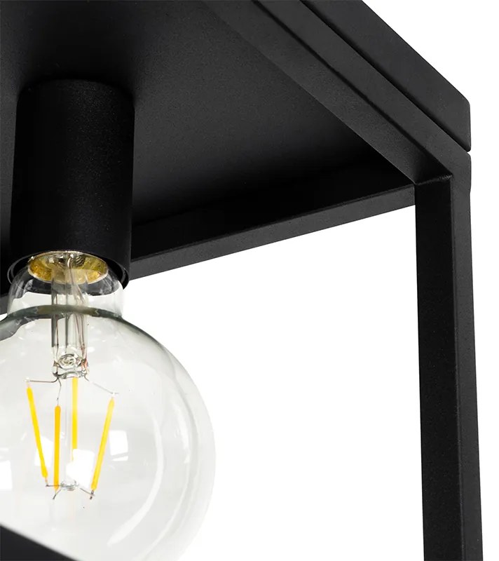 Candeeiro de teto industrial preto 40 cm 4 luzes - Cage Industrial