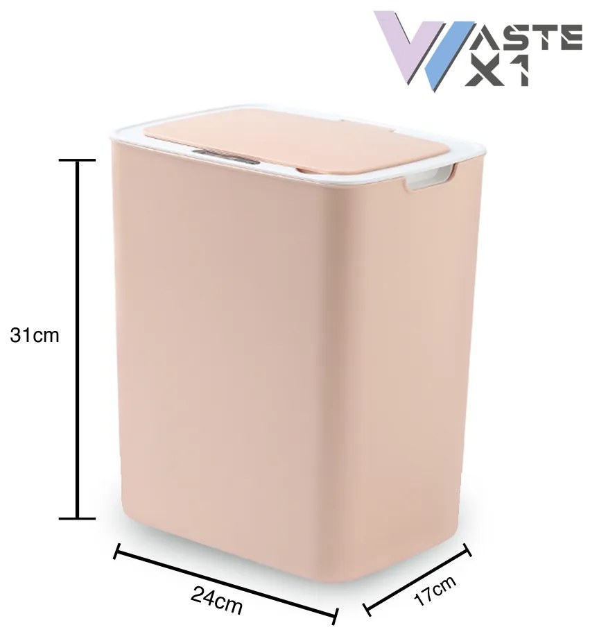 Caixote Lixo Inteligente Sensor 14L Rosa Biwond