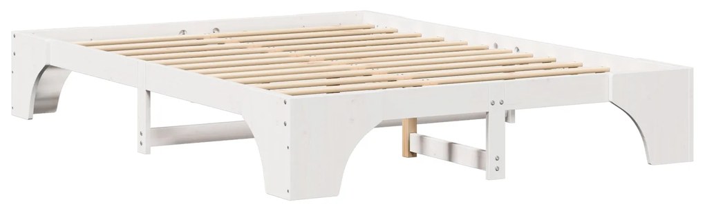 Estrutura de Cama Branca Madeira 140 x 200 cm Minimalista