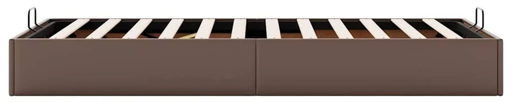 Estrutura de cama otomana sem colchão 90x200 cm castanha