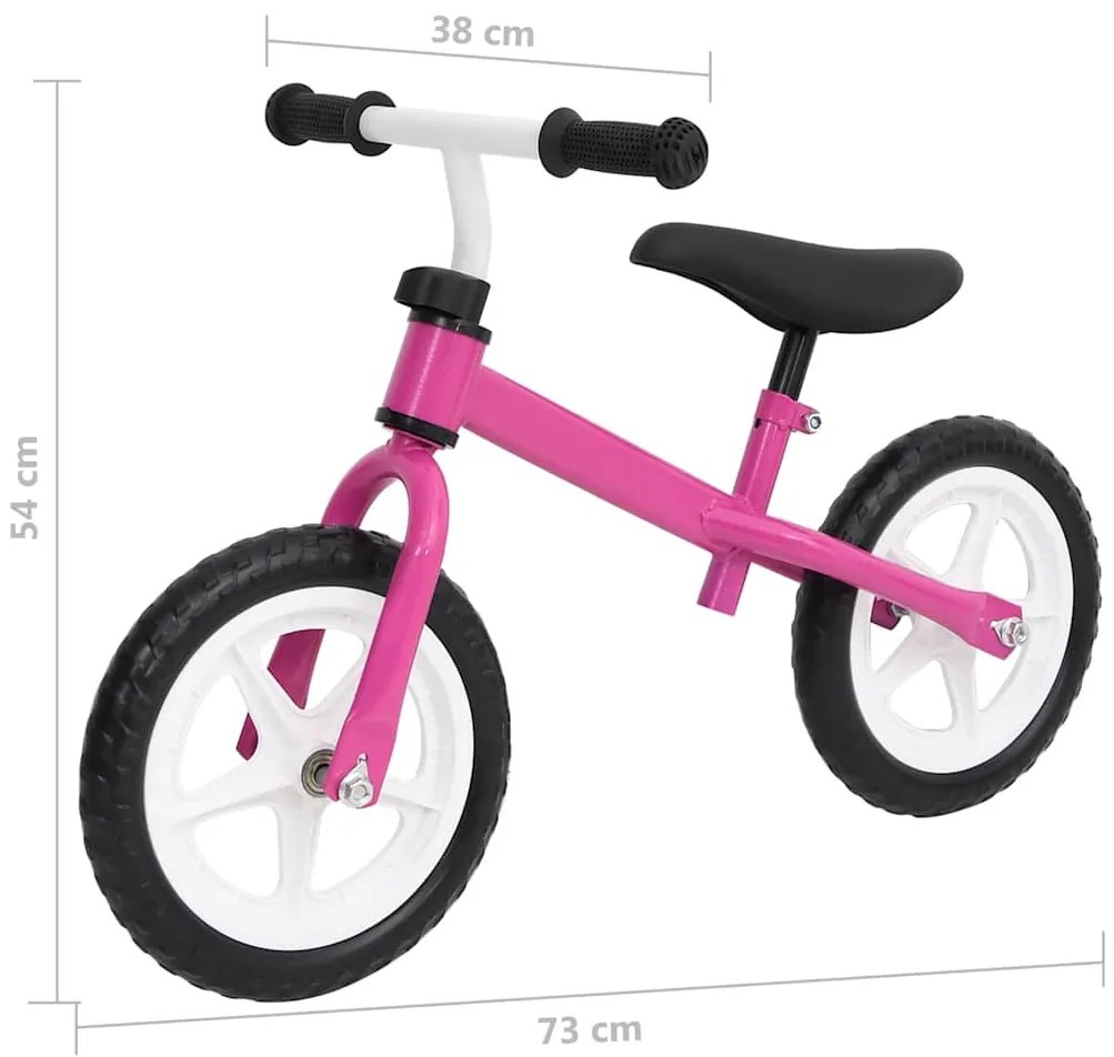 Bicicleta de equilíbrio com rodas de 9,5" rosa