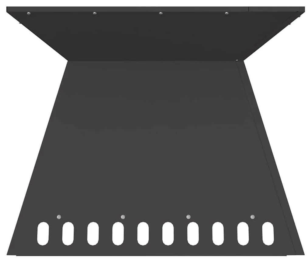 Fogo de Chão Preto 60x60x50 cm Aço
