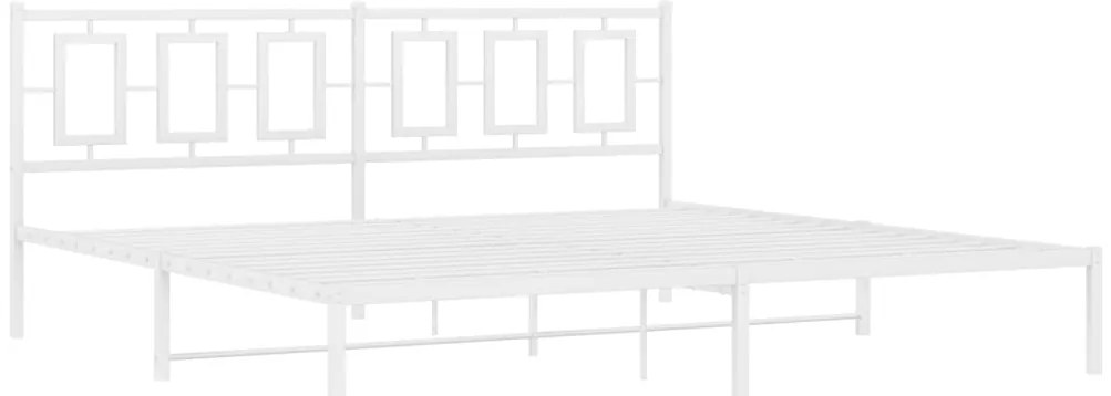 Estrutura de cama com cabeceira 200x200 cm metal branco