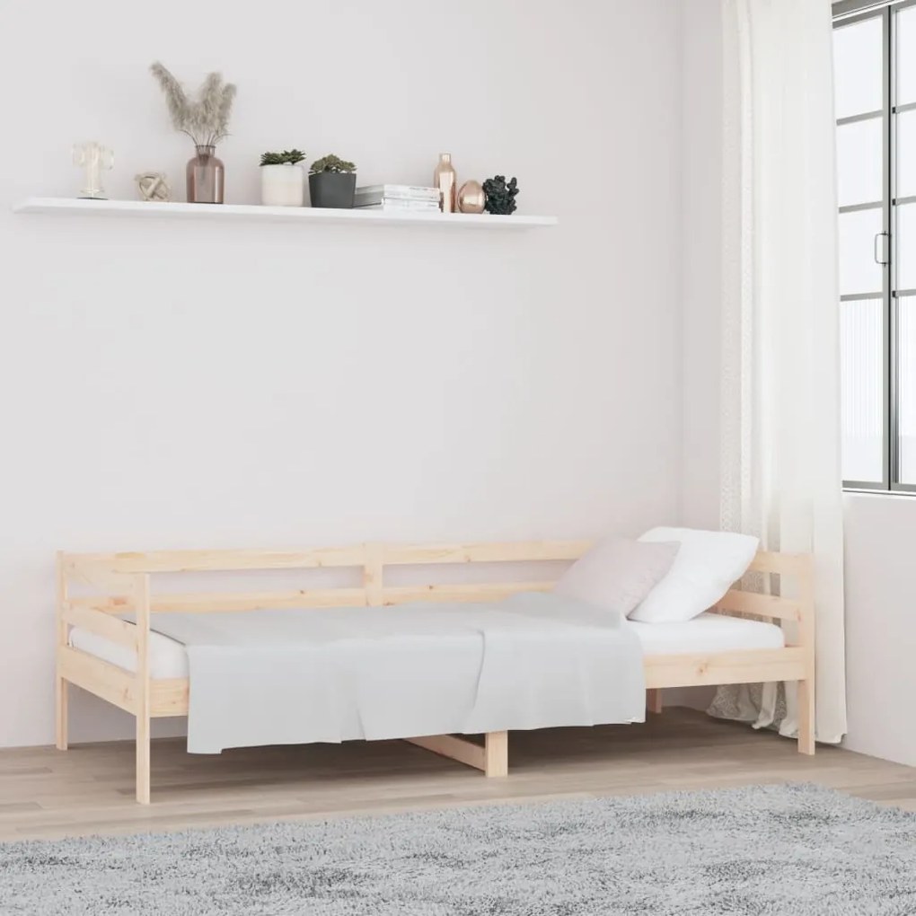 Sofá-cama sem colchão 80x200 cm madeira de pinho maciça