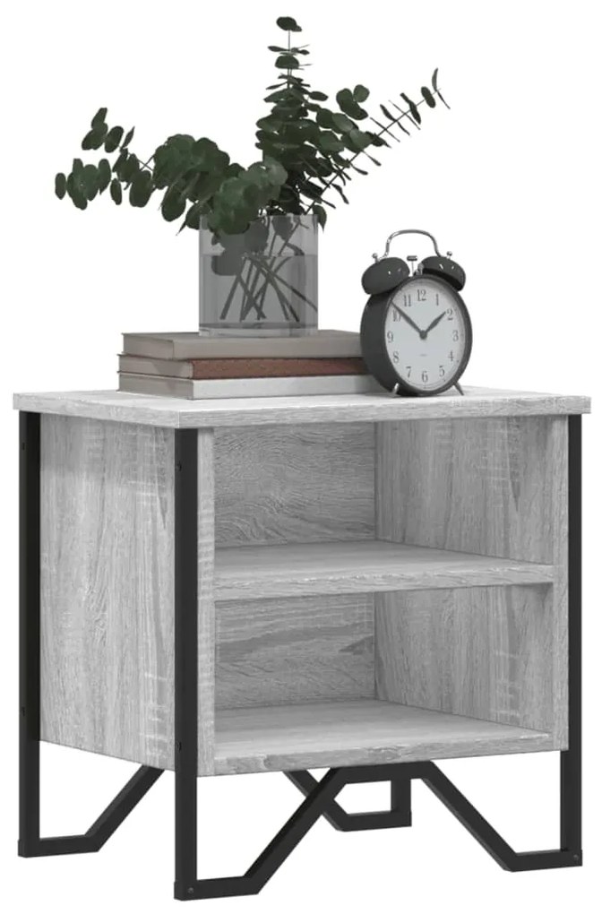 Mesa cabeceira 40x30x40 cm derivados de madeira cinzento sonoma