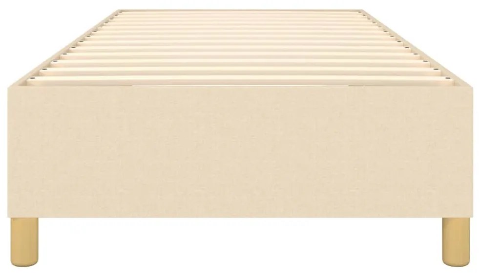 Estrutura de cama sem colchão 100x200 cm tecido cor creme