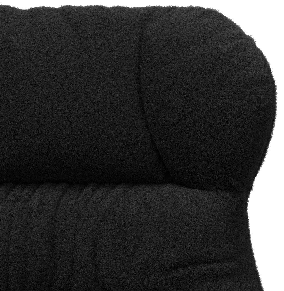 Cadeira Relaxante vidaXL Preta em Tecido Tipo Lã Cacheada