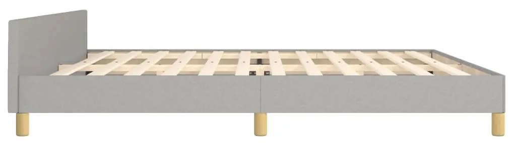Estrutura de cama sem colchão 200x200 cm tecido cinzento-claro