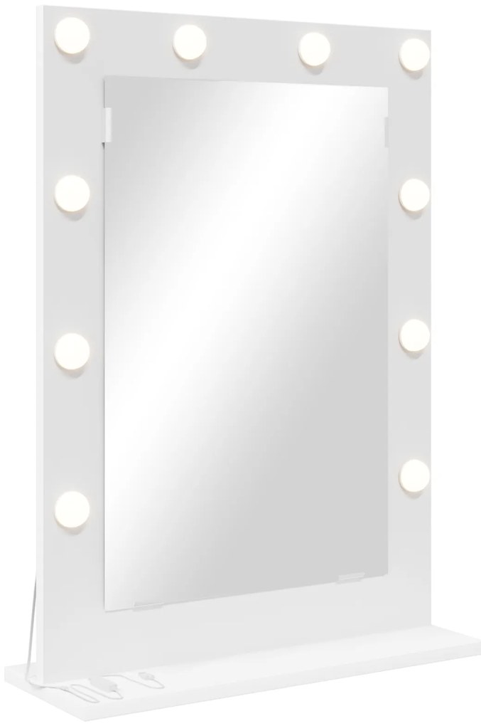 vidaXL Espelho de vaidade com luzes de LED Branco 70x50x18 cm