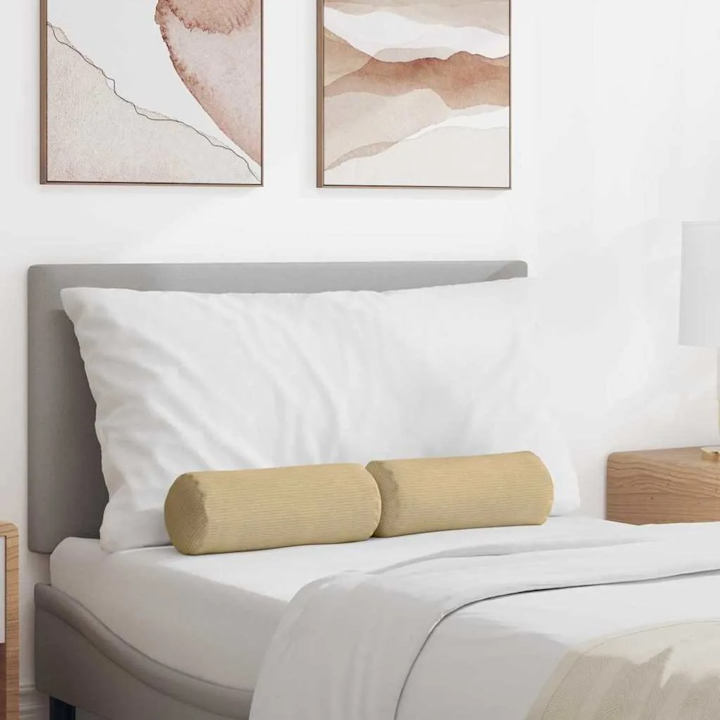 vidaXL Almofadas de Apoio 2 pcs Cinza Verde Ø 15 x 40 cm