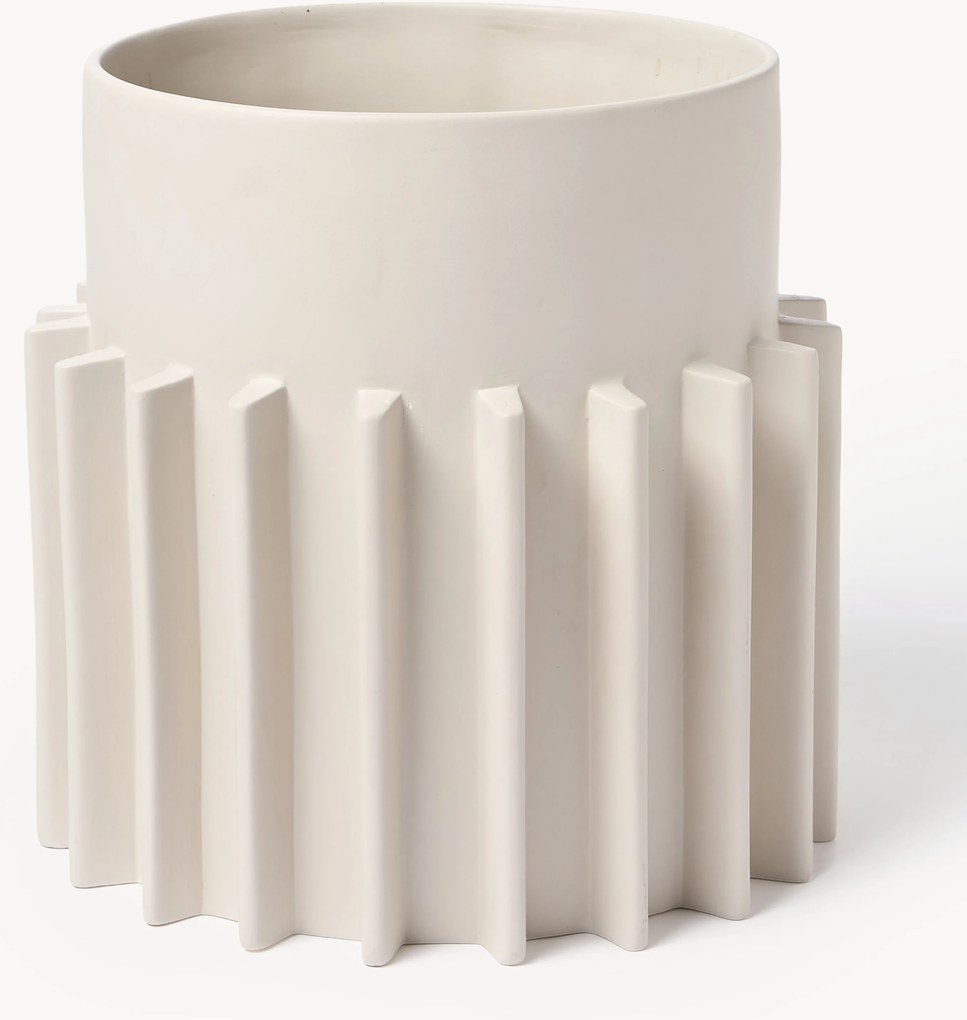 Vaso com superfície canelada Valeska, Alt 30 cm