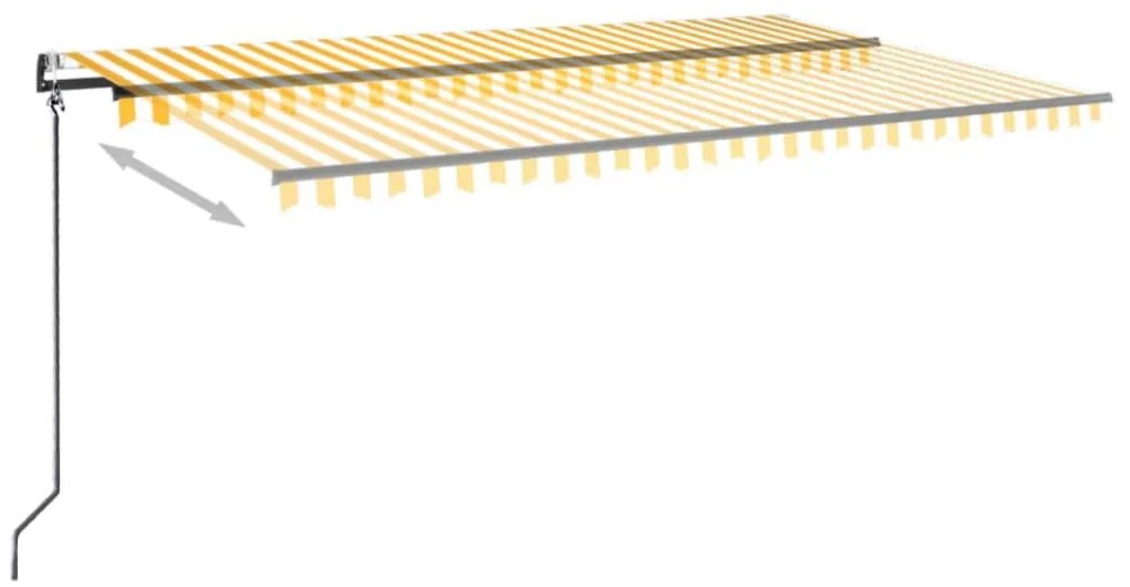 Toldo retrátil automático 500x350 cm amarelo e branco