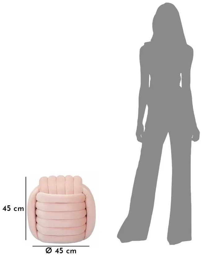 BANCO PUFE SOFTY 45X45X45 CM ROSA