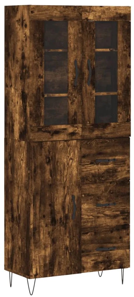 Armário alto 69,5x34x180 cm madeira processada carvalho fumado